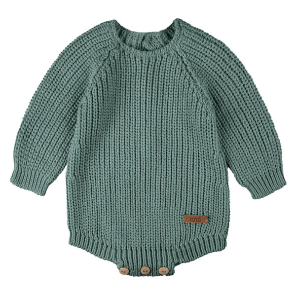 Body pagliaccetto unisex in punto perlato VERDE