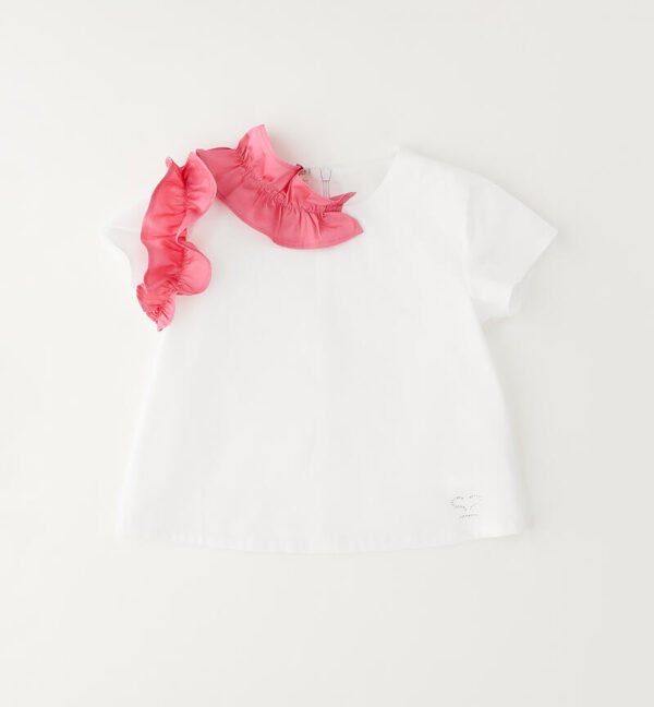 T-shirt bambina con ruches Sarabanda