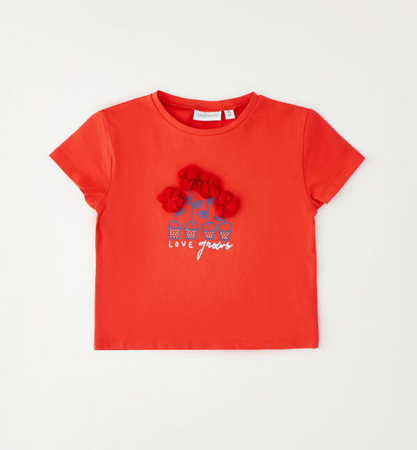 T-shirt bambina rossa Sarabanda